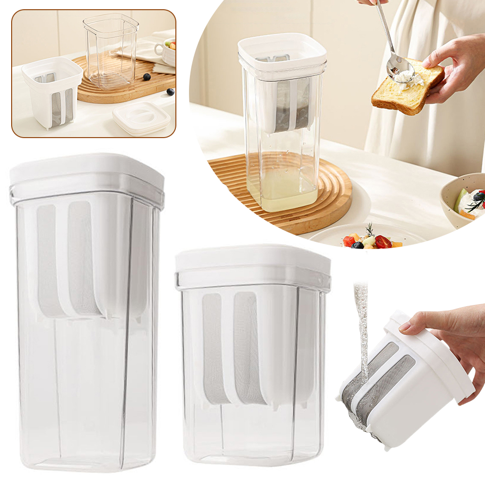 Food Storage With Dividers - เครื่องทำโยเกิร์ตกรีก 2 in 1 พร้อมตะแกรงกรอง ชุดแยกกากนมโฮมเมด