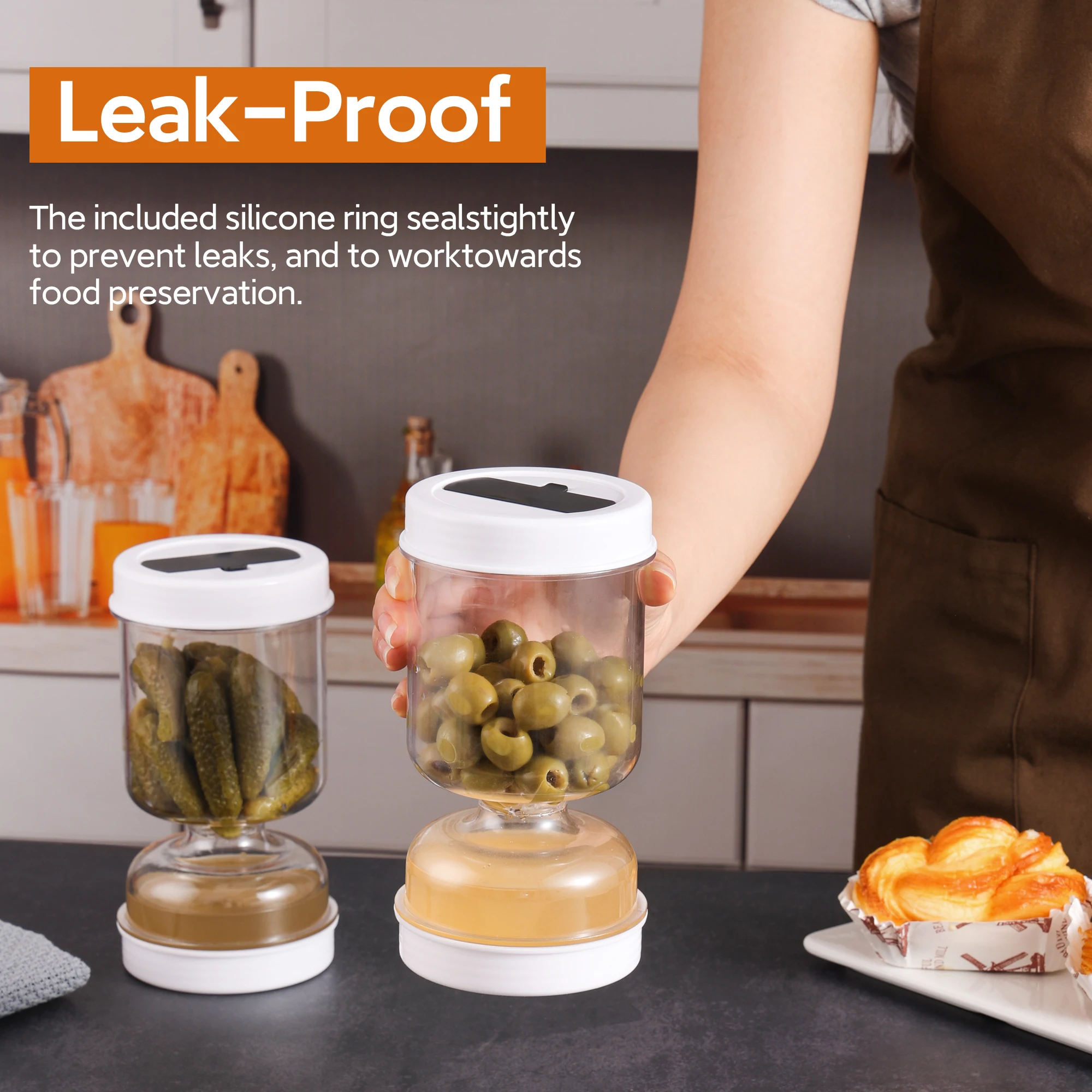 ผักดอง Jar ส้อมแห้งและเปียกเคร - Food Storage With Dividers บทวิจารณ์และราคา