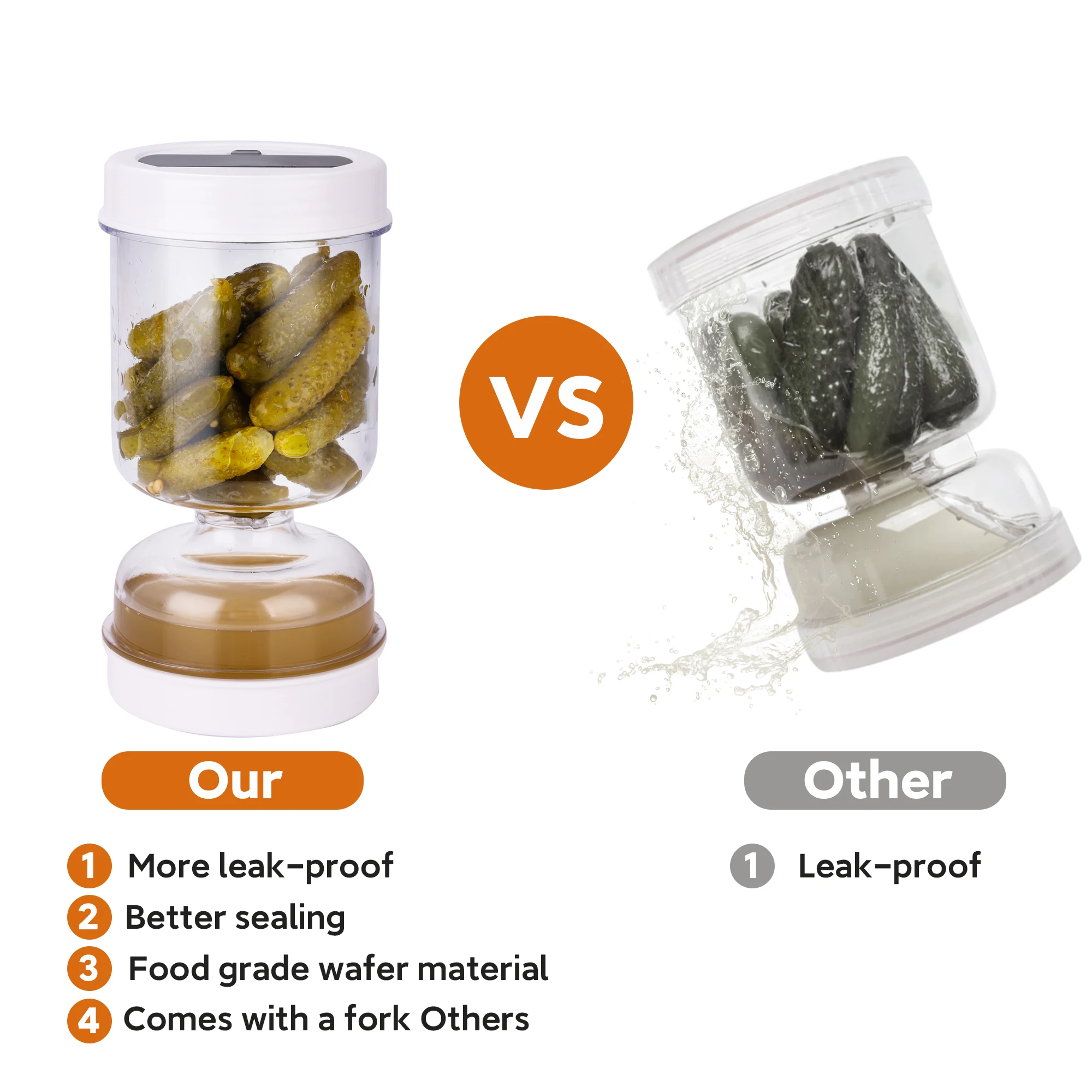 ผักดอง Jar ส้อมแห้งและเปียกเคร - Food Storage With Dividers บทวิจารณ์และราคา