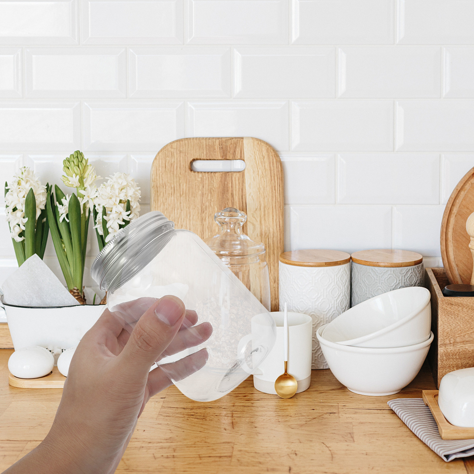 ชุดโหลพลาสติกใส 4 ชิ้น พร้อมฝา - Food Storage Containers บทวิจารณ์และราคา