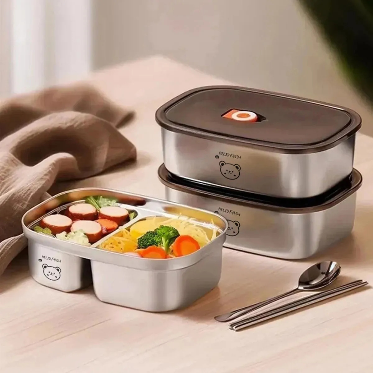 กล่องอาหารกลางวันสแตนเลส 304 ข - Food Storage Oven Safe บทวิจารณ์และราคา
