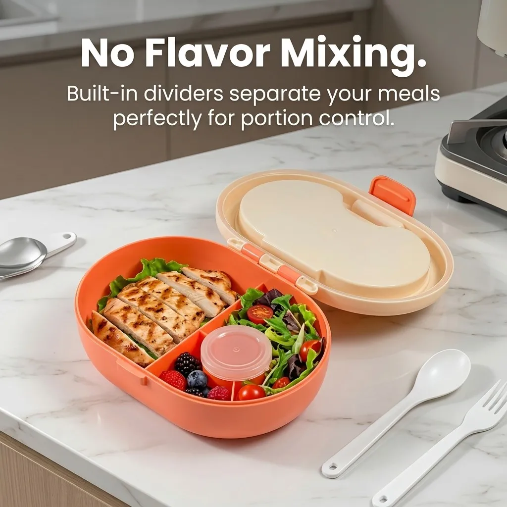 กล่องอาหารกลางวันแบบเบนโตทำจาก - Food Storage With Dividers บทวิจารณ์และราคา